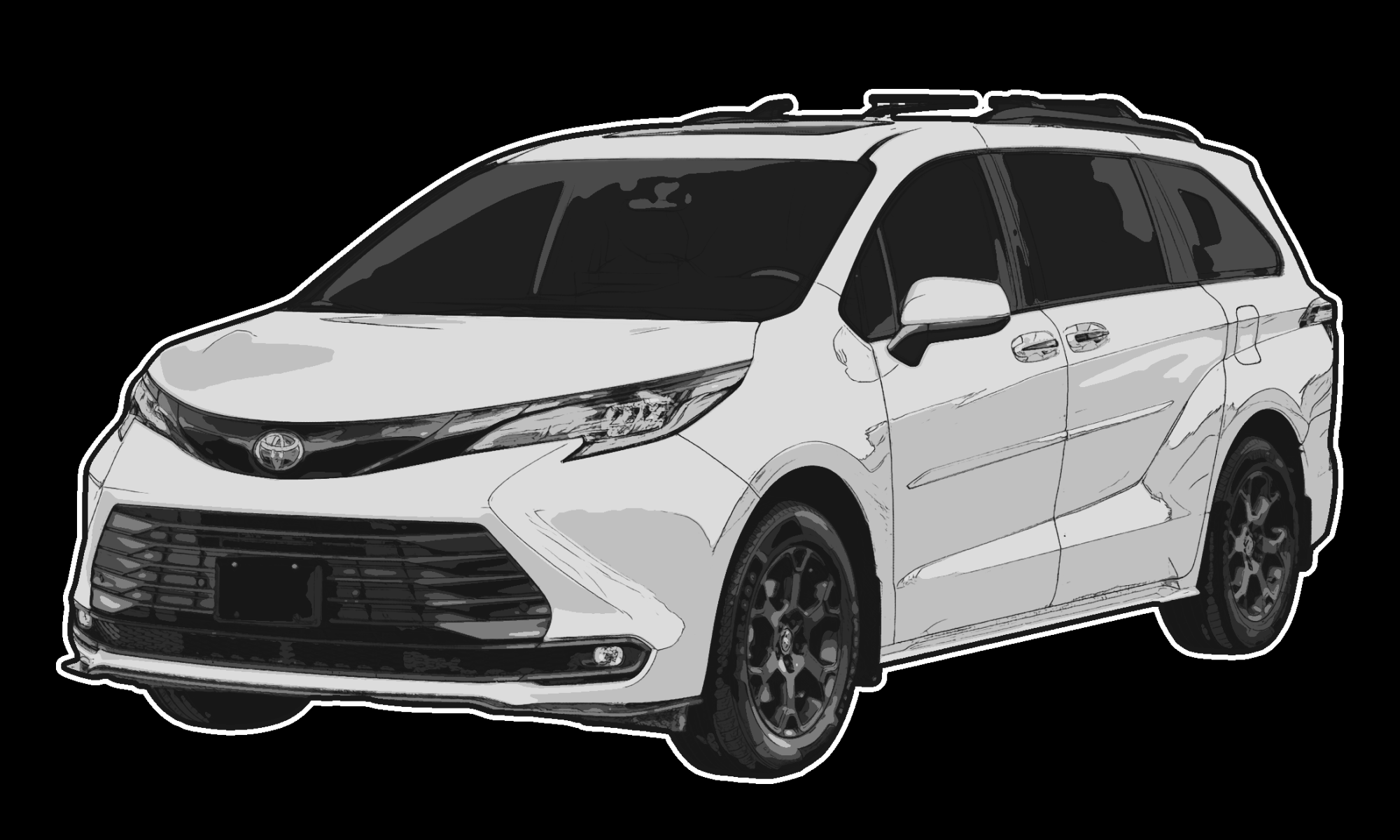 Toyota Sienna Woodland Edition, front three-quarter view